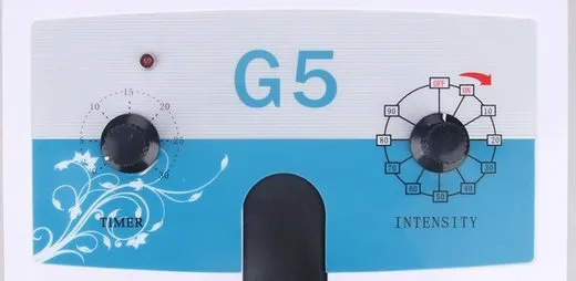 แผงควบคุมเครื่องนวด G5 ลูกบิด TIMER และ INTENSITY