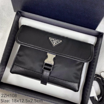 Prada 2VD044 Nylon and Leather Shoulder Bag ขายเป๋าผู้ชายprada สวยๆของแท้ 2022