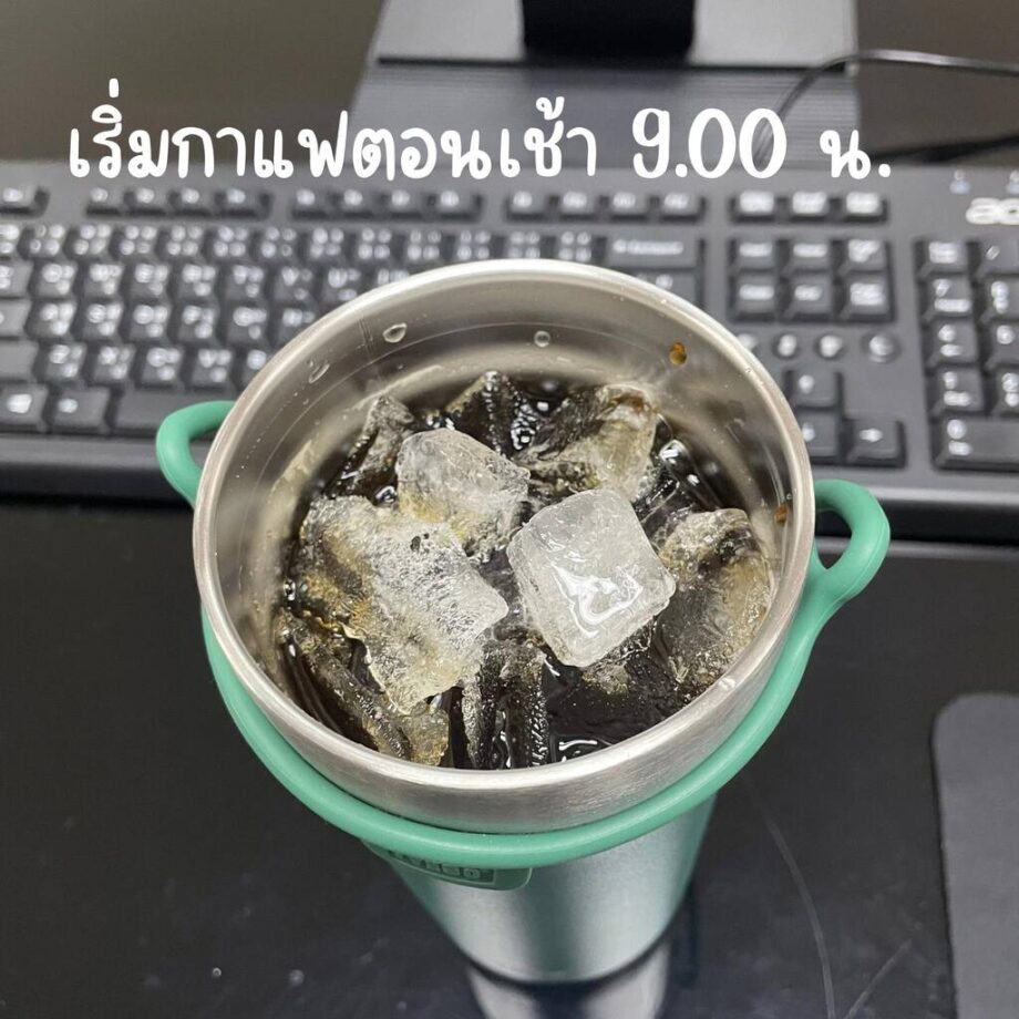 ของแท้ TYESO กระบอกน้ำ แก้วน้ำเก็บอุณหภูมิ มีหูหิ้ว ขนาด เก็บเย็น-ร้อนได้นาน ไม่มีไอน้ำเกาะ